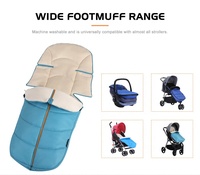 Winter New Born Safety Zip Thickening Poussette Footmuff Cushion Stroller Footmuff Pram Plain Dyed Winter Thick Sleeping Bags