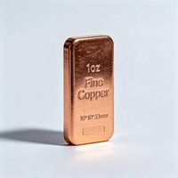 Barra de Cobre Cuadrada de 1 Onza de Alta Calidad, Marca TGS, 99.9% Pura, con Número de Serie y Logotipo Personalizado, para Coleccionistas