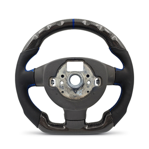 Volante Personalizado de Fibra de Carbono con Cuero Perforado Lateral para Vw Volkswagen Golf 5 Mk5 GTI Jetta R32 Passat B6 <span class=keywords><strong>R</strong></span> <span class=keywords><strong>Line</strong></span> - Product Image 2
