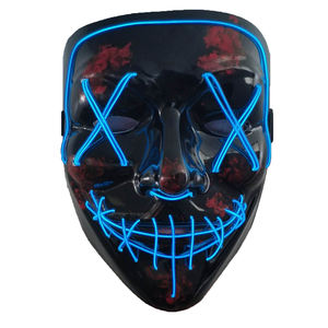 Máscara con luz LED de Halloween, máscaras de <span class=keywords><strong>purga</strong></span> con modos de iluminación, máscara de miedo para Festival, Cosplay, fiesta de disfraces de película - Product Image 5