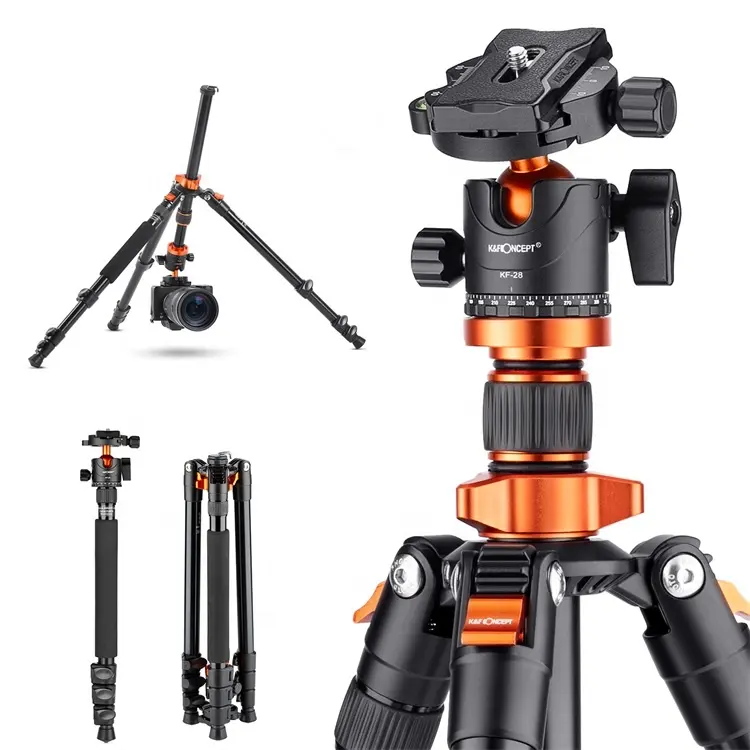 K254A3+BH-28L KF09.089V1 K&F CONCEPT Ball Head Quick Release Plate DSLR Tripod Aluminum Camera Tripod for dslr camera