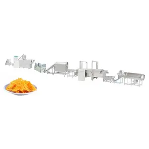 Kontinuierliche Produktion von gebratenen Chips-Snacks zur Herstellung von Nacho-Maschinen-Doppels ch necken extrudern und Aroma geräten