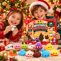 Calendrier de l'Avent de Noël 2027 – 24 Jours de Mystères : Jouets Squishy TPR en Forme de Dumpling, Anti-Stress, Sensoriels, Boîte Mystère, Cadeau pour Enfants