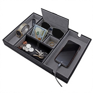 Bandeja de Joyería de Cuero Genuino Vintage Hecha a Mano, Flexible, con Cierre a Presión, para Viajes, Hogar, Hotel, Oficina, Baño, Organizador Multiusos - Product Image 3