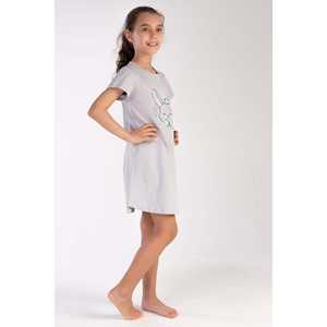 Vestido tipo túnica ovalado de manga corta con cuello para niñas - Product Image 3