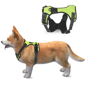 Factory Custom Reflective Back Heart Back Comfortable Inner Soft Adjustable Bright Color Safety Pet Harness For Cats And Dogs