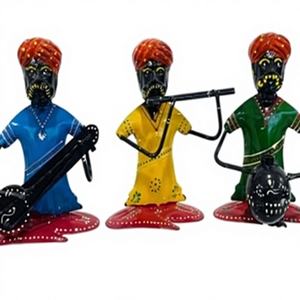 Jarrón de Mesa Multifuncional de Metal Hecho a Mano con Diseño Art Deco de Ídolo Musical para Celebraciones de Diwali, Bodas y Pascua - Product Image 1