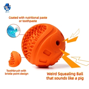 Juguete de Goma Indestructible para <span class=keywords><strong>Perros</strong></span> de 3.2 Pulgadas, <span class=keywords><strong>Pelota</strong></span> para <span class=keywords><strong>Perros</strong></span> con Sonido, para Limpiar los <span class=keywords><strong>Dientes</strong></span>, Ideal para Masticadores Agresivos, Venta al Por Mayor - Product Image 2