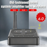 Neu für 6.0 Audio-Empfänger 3,5mm AUX RCA Mikrofon HIFI Stereo Kabelloser Adapter USB U-Disk Auto-Lautsprecher-Verstärker Kunststoff