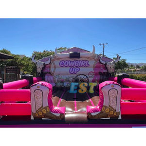 Equipo de alquiler de fiestas Riding Rodeo Cowgirl Pink Mechanical Bull Ride Machine Rodeo para adultos y niños - Product Image 4