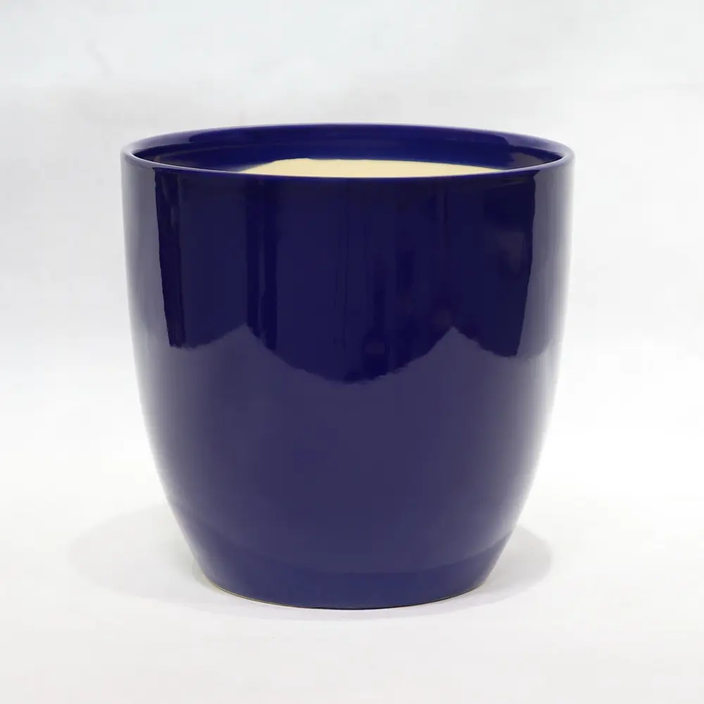 Pot moyen cylindre bleu marine bleu profond pour plantes décoration maison 331C-D