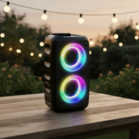 Haut-parleur sans fil portable 10W avec batterie rechargeable, lumières LED colorées pour karaoké et home cinéma HY3317