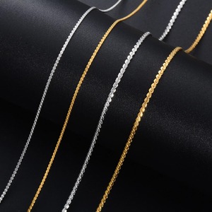 Collier en forme <span class=keywords><strong>de</strong></span> S Yadreva, chaîne fine en acier inoxydable, accessoires <span class=keywords><strong>de</strong></span> bijoux, maillons simples, couleur <span class=keywords><strong>or</strong></span>/argent - Product Image 1
