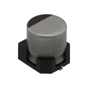 ตัวเก็บประจุแบบติดผิว UBC1V101MNS1GS 100 ไมโครฟารัด ยี่ห้อ Manufacturer Channel รุ่น CAP ALUM 100UF 20% 35V SMD - Product Image 1