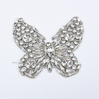 Appliques thermocollantes 3D faites à la main avec strass étincelants motif floral pour vêtements de défilé de mode et projets DIY