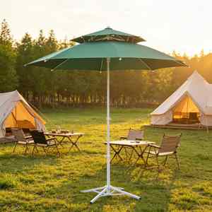 Sombrilla de Jardín con Protección UV de 150 cm de Radio, Sombrilla Clásica con Varillas de Fibra de Vidrio y Tela de Poliéster para Jardín, Playa y Eventos al Aire Libre - Product Image 1