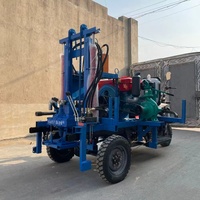 Nouvelle foreuse hydraulique à trois roues entièrement automatique à moteur diesel pour puits d'eau de 100 m à 200 m, foreuse de grand diamètre, vente chaude