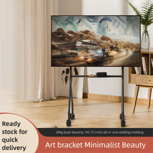 Nhiệm vụ nặng nề màu đen trắng rắn gỗ thiên nhiên Chân máy chân 32 " - 65" inch nghệ thuật giá vẽ phòng thu Di động sàn TV gắn giỏ hàng đứng - Product Image 4