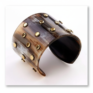 Brazalete de cuerno de búfalo de Color superior, pulseras de cuerno de vaca a la moda para mujer, joyería de moda al por mayor - Product Image 1