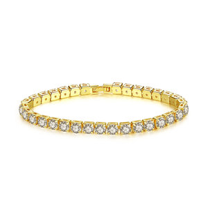 <span class=keywords><strong>Bracelet</strong></span> Tennis <span class=keywords><strong>pour</strong></span> Femmes Plaqué Or Blanc, Oxyde de Zirconium 4 MM - Product Image 6
