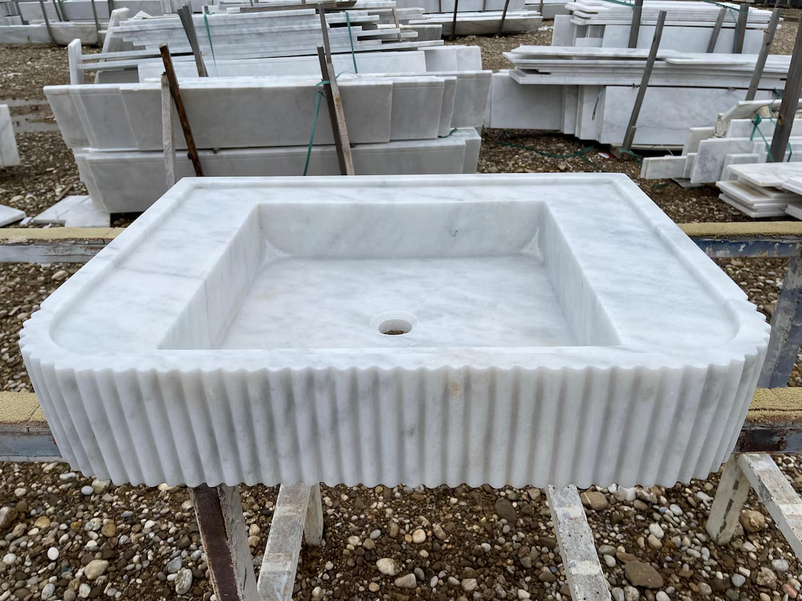 Marbre blanc de Carrare 60*40*15 cm