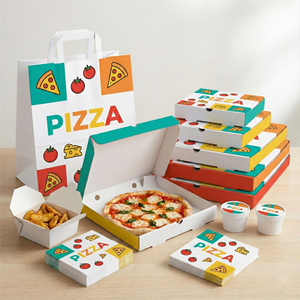 Boîte à pizza personnalisée à 3 compartiments, emballage en carton alimentaire pour mini-pizzas, boîte à emporter écologique - Product Image 6