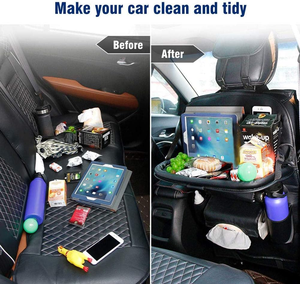 Organizador Universal de Asiento Trasero de Coche Plegable de Cuero con Más de 12 Compartimentos y Caja de Almacenamiento - Product Image 4