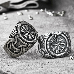 Bague Viking <span class=keywords><strong>Boussole</strong></span> Homme Argent Antique Vegvisir Nordique Runique Geometrique Chevaliere Bijoux Gros Yiwu Chine Sur Mesure - Product Image 1