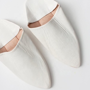 Delle donne e degli uomini Bianco Marocchino <span class=keywords><strong>In</strong></span> <span class=keywords><strong>Pelle</strong></span> Babouche Pantofole - Product Image 2