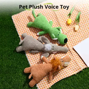 Golden Sea Resistente al desgaste Ecológico Squeaky Pollo Sabor Lindo Animal Masticar Juguete Perros Hecho Felpa sostenible PP Algodón Maíz - Product Image 3