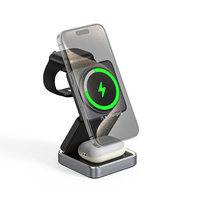 Chargeur sans fil magnétique portable pliable 3-en-1 15W à charge rapide avec veilleuse d'ambiance réglable – Vente en gros