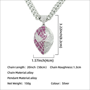 Collar con Colgante <span class=keywords><strong>de</strong></span> Máscara <span class=keywords><strong>de</strong></span> Dos Tonos y Cadena Cubana con Incrustaciones <span class=keywords><strong>de</strong></span> Cristales <span class=keywords><strong>de</strong></span> Imitación, Estilo Hip Hop, Rock y Rap, <span class=keywords><strong>para</strong></span> <span class=keywords><strong>Hombre</strong></span> - Product Image 2