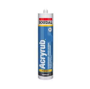 กาวอะคริลิกน้ำ SOUDAL Acryrub ขนาด 310 มล. ระดับความหนืด ISO VG 15 สำหรับเชื่อมต่อข้อต่อ - Product Image 1