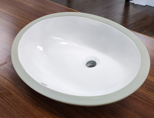 Vasque <span class=keywords><strong>de</strong></span> <span class=keywords><strong>salle</strong></span> <span class=keywords><strong>de</strong></span> <span class=keywords><strong>bain</strong></span> en céramique ovale à poser <span class=keywords><strong>sous</strong></span> le <span class=keywords><strong>comptoir</strong></span> - Product Image 2