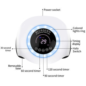 Sèche-<span class=keywords><strong>ongles</strong></span> <span class=keywords><strong>UV</strong></span> LED BLUEQUE V6 168W |   <span class=keywords><strong>Lampe</strong></span> à <span class=keywords><strong>ongles</strong></span> professionnelle personnalisée en usine avec anneau lumineux RGB et bouton de contrôle de la lumière - Product Image 3