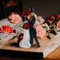 Statue de mariage vintage décorée à la main, squelette de danse, Figurine gothique pour Couple Halloween, décoration de la maison