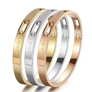 Pulsera de moda euroamericana para mujer, pulsera a presión de acero inoxidable con Círculo de titanio, accesorio de modo principal - Product Image 2