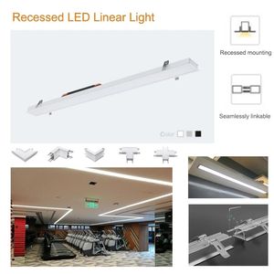 Luz Lineal LED Empotrable de Aluminio Enlazable, Blanco Cálido, 1200 mm, Iluminación Lineal para Biblioteca, Oficina, Centro Comercial, Gimnasio - Product Image 4