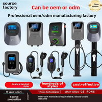 Cargador para Vehículos Eléctricos Tipo 2, 7kW 11kW 22kW, Tipo 1, Tipo 2, J1772, NACS, GBT, CCS1, CCS2, Inteligente, OCPP, DLB, WiFi, Bluetooth, APP, RFID, LCD, Temporizador, IP65