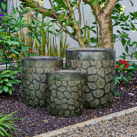 Pot Bunga Taman Fiberglass Persegi Warna Kustom Terlaris, Ringan, Ramah Lingkungan, Finishing Mengkilap untuk Penanaman Luar Ruangan