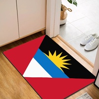 Tapis de sol en caoutchouc polyester imprimé drapeau d'Antigua, paillasson rectangulaire antidérapant 40*60cm pour la cuisine, l'entrée, la décoration intérieure et extérieure
