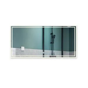 E107H60120 specchio da bagno mobili lussi specchio a Led per bagno specchio illuminato a parete personalizzato con bordo smussato di vendita caldo