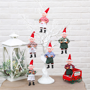 SOTE Nouveauté 25 CM Pendentif garçon Petit lutin <span class=keywords><strong>fée</strong></span> avec bonhomme de neige Nouvel An Plastique + Polyester Ornements d'arbre - Product Image 2