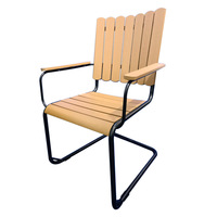 New Special Sale Aluminium Massivholz Bogen geformte Armlehne Sitz Runde Wohnzimmer Schreibtisch Stuhl Set