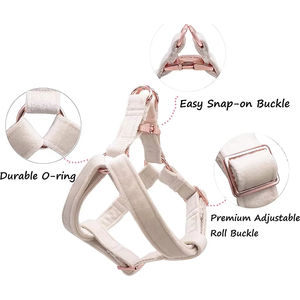 Arnés ajustable de alta calidad, juego de collar y correa para perros, fabricantes de <span class=keywords><strong>terciopelo</strong></span>, juego de arnés para perros sin tirones - Product Image 3