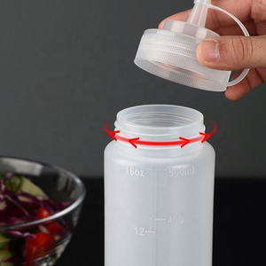 Food Grade PP Squeeze Bottle Cylinder Shape Screw Cap For <b>Kitchen</b> Use Clear Red Yellow Available - Product Image 3
