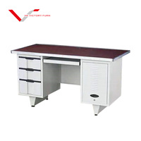 Mobilier de bureau scolaire bibliothèque bureau exécutif table de bureau en acier chine table d'ordinateur bureau en métal avec tiroirs
