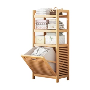 Bathroom <strong>Cabinet</strong> Floor Standing Storage <strong>Cabinet</strong> With Shutter Door,<strong>Bamboo</strong> <strong>Cabinet</strong> for <strong>Kitchen</strong>,Living Room,Bathroom - Product Image 1