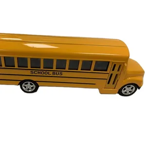 O logotipo personalizado puxa o carro grande da fricção do brinquedo Diecast veículos modelo Metal 1/70 liga ônibus escolar para crianças