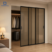 Portes coulissantes TIMESTILL OPK, portes coulissantes 6035 T5 en aluminium, séparateur de pièce intérieur, portes coulissantes pour cuisine, verre pour l'intimité